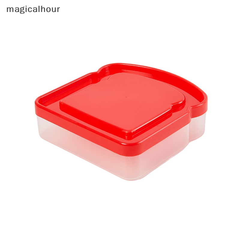 Magicalhour ^ ^ Hộp cơm Trong Suốt Hình Bánh Mì sandwich Có Thể Hâm Nóng Vi Sóng Cho Trường Học Trẻ Em * Mới