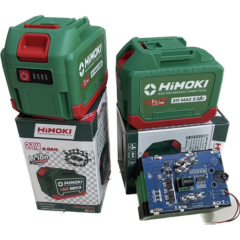 HIMOKI pin 15cel HIMOKI  21v -6ah 4 mosfes vỏ trống cháy trống va đập dòng sả cao HIMOKI ĐL HÀ NAM