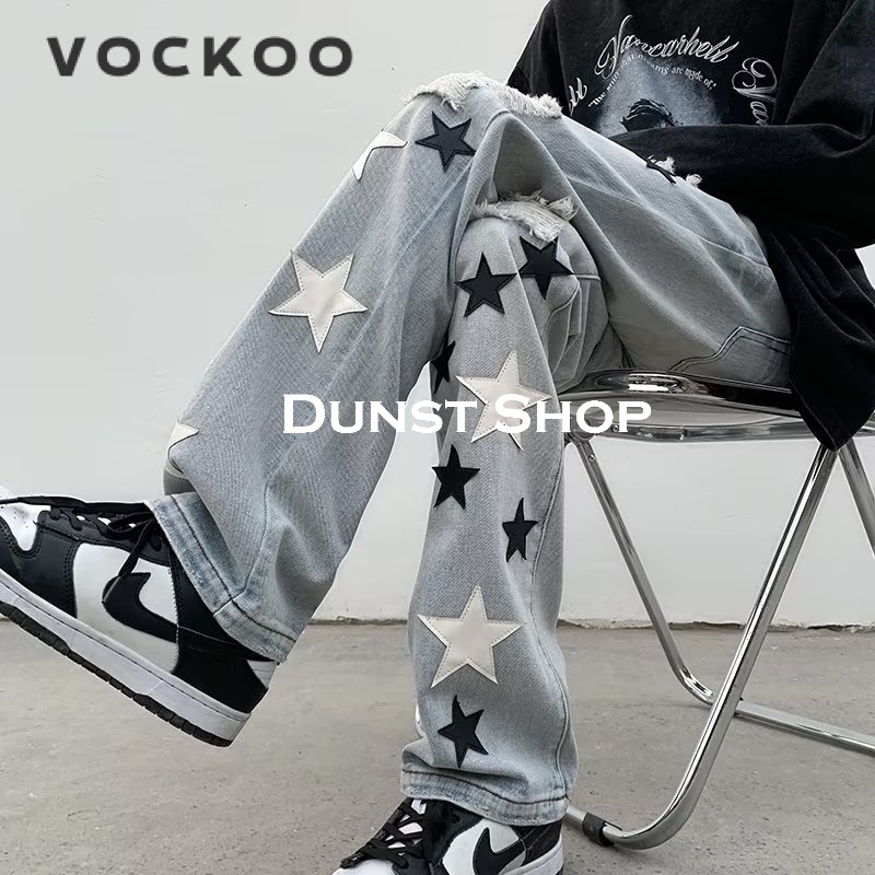 Quần jean VOCKOO DS0801 C97BG2L ống rộng thời trang 2023 dành cho nam