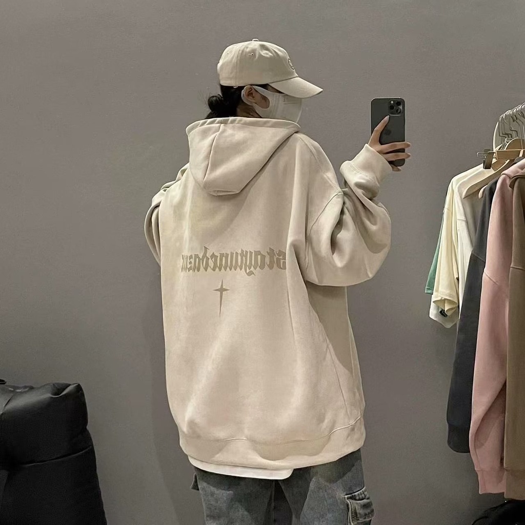 Áo Hoodie Dáng Rộng Phong Cách retro Đường Phố Mỹ Cá Tính Cho Nam
