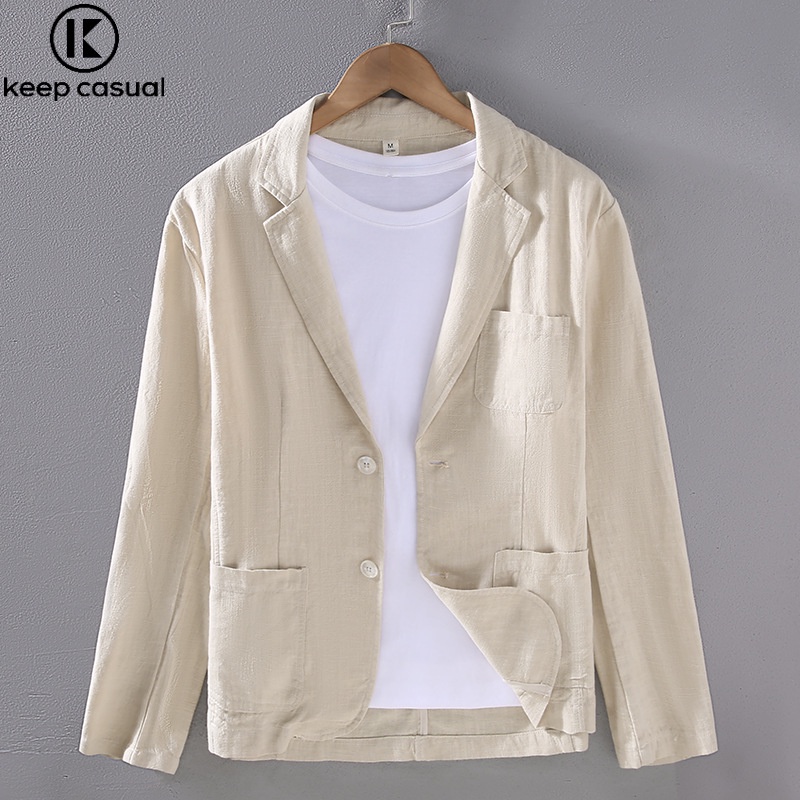 Áo Khoác Nam cotton Lanh Dáng Rộng Phong Cách Doanh Nhân Mặc Thường Ngày