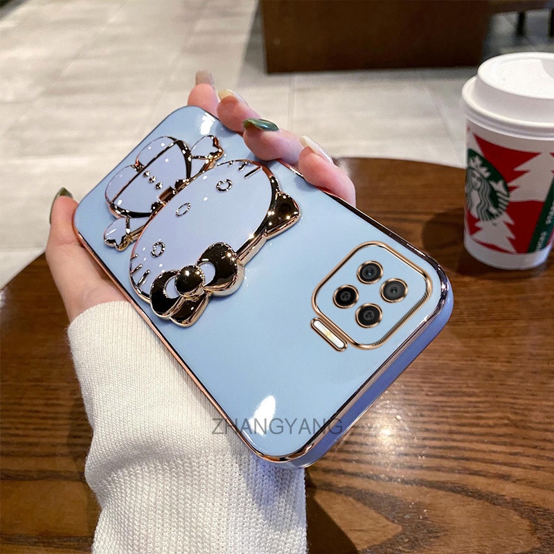 Ốp lưng oppo reno 4f a93 4g a73 4g f17 f17 pro Ốp Điện Thoại TPU Silicon Mềm Chống Rơi Hình Mèo 3D Có Giá Đỡ Cho oppo reno 4f a93 4g a73 4g f17 f17 pro