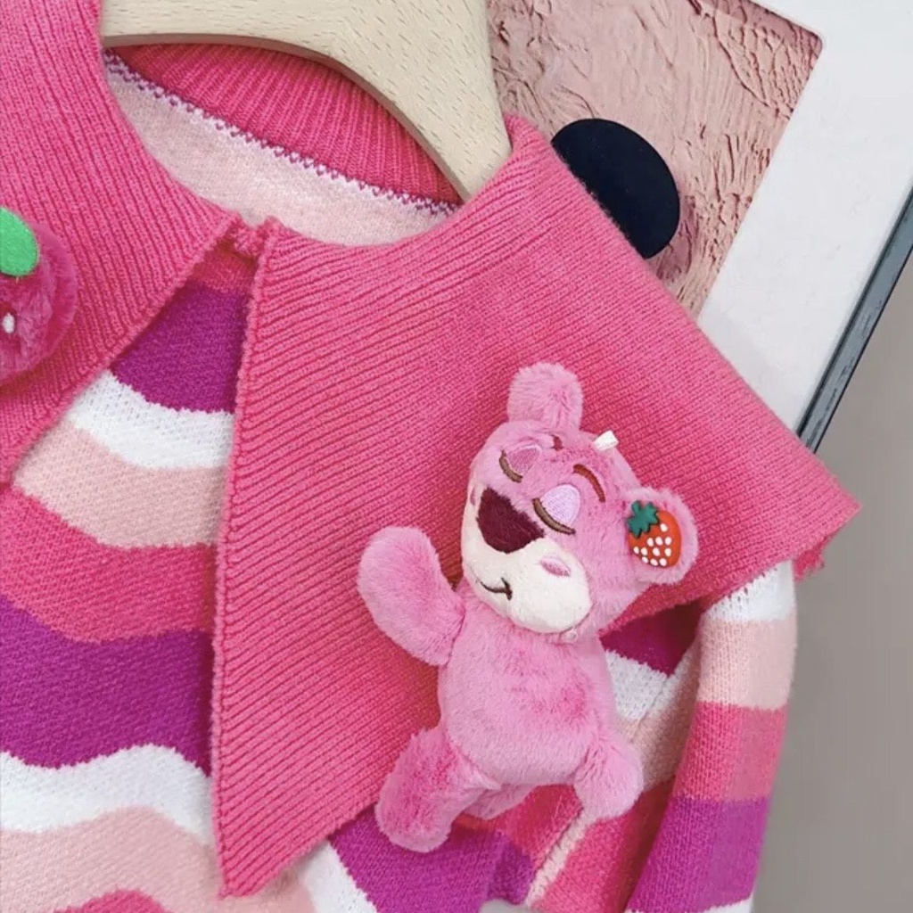 Áo sweater Dệt Kim Cổ Búp Bê Gấu Hoạt Hình Dễ Thương Thời Trang Thu Đông 2023 Cho Bé Gái 2023