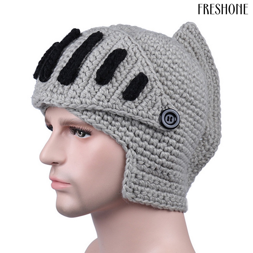 Mũ Len Dệt Kim Thủ Công Râu Chống Gió Cho Nam