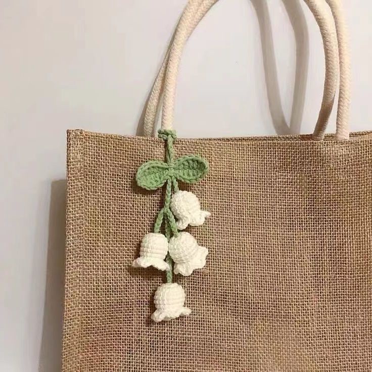 Móc Khóa Đan Len Thủ Công Phong Cách mori lily of the valley Dễ Thương