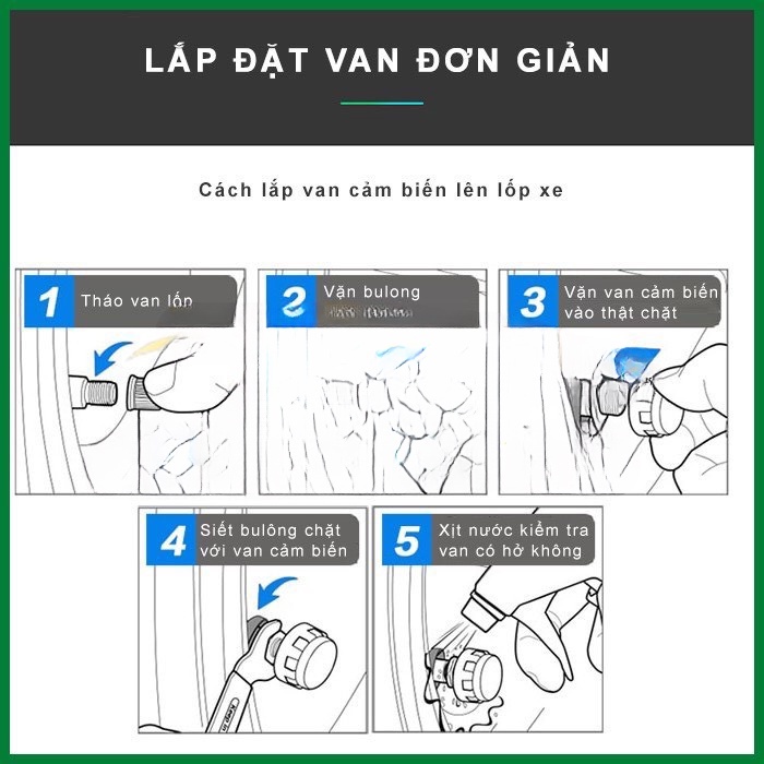 Cảm biến áp suất lốp xe - Xe gắn ngoài cao cấp, màn hình LCD sạc năng lượng mặt trời Hệ thống TPMS，Hỗ trợ tiếng Việt