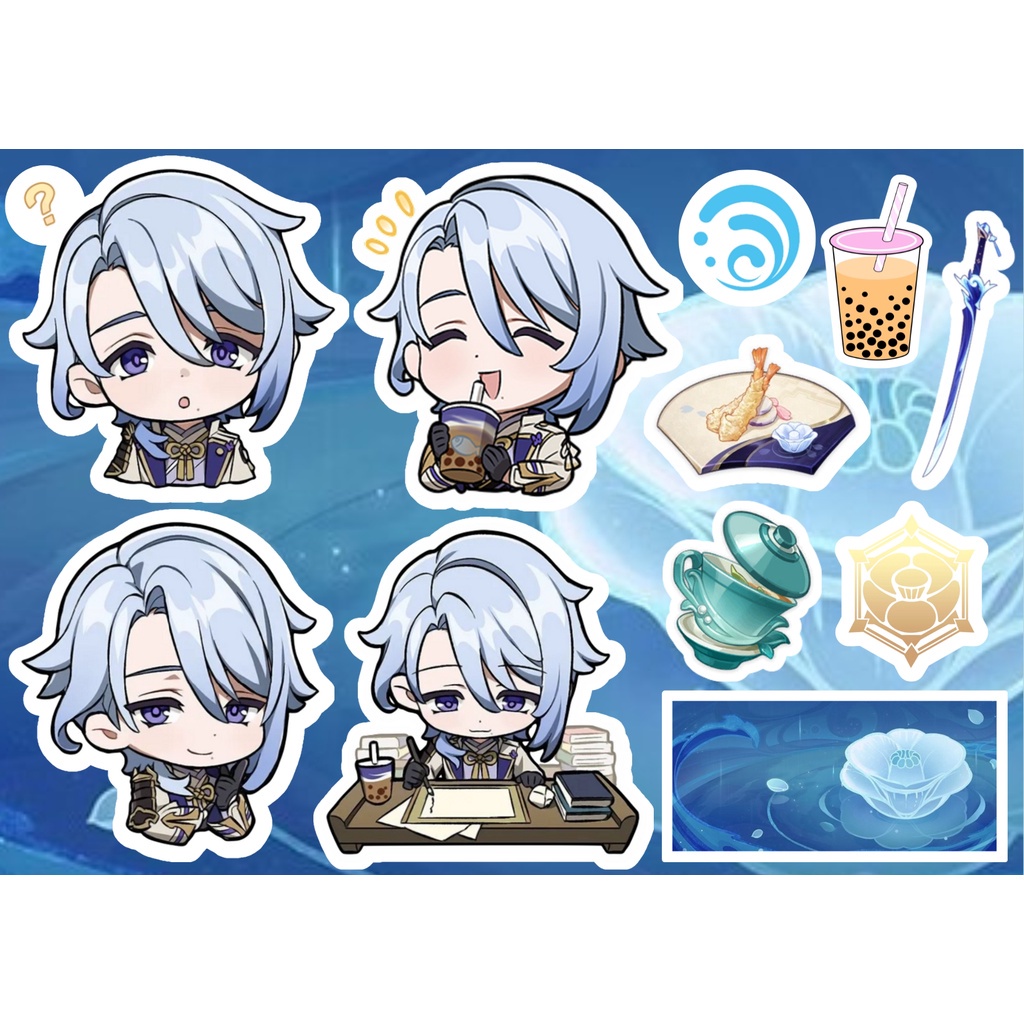 MINI STICKER PACK 🔔  Sticker Pack Genshin Impact A6 Vynil - Cắt Sẵn - Màng Cán Chống Nước - Keo Dán Sẵn