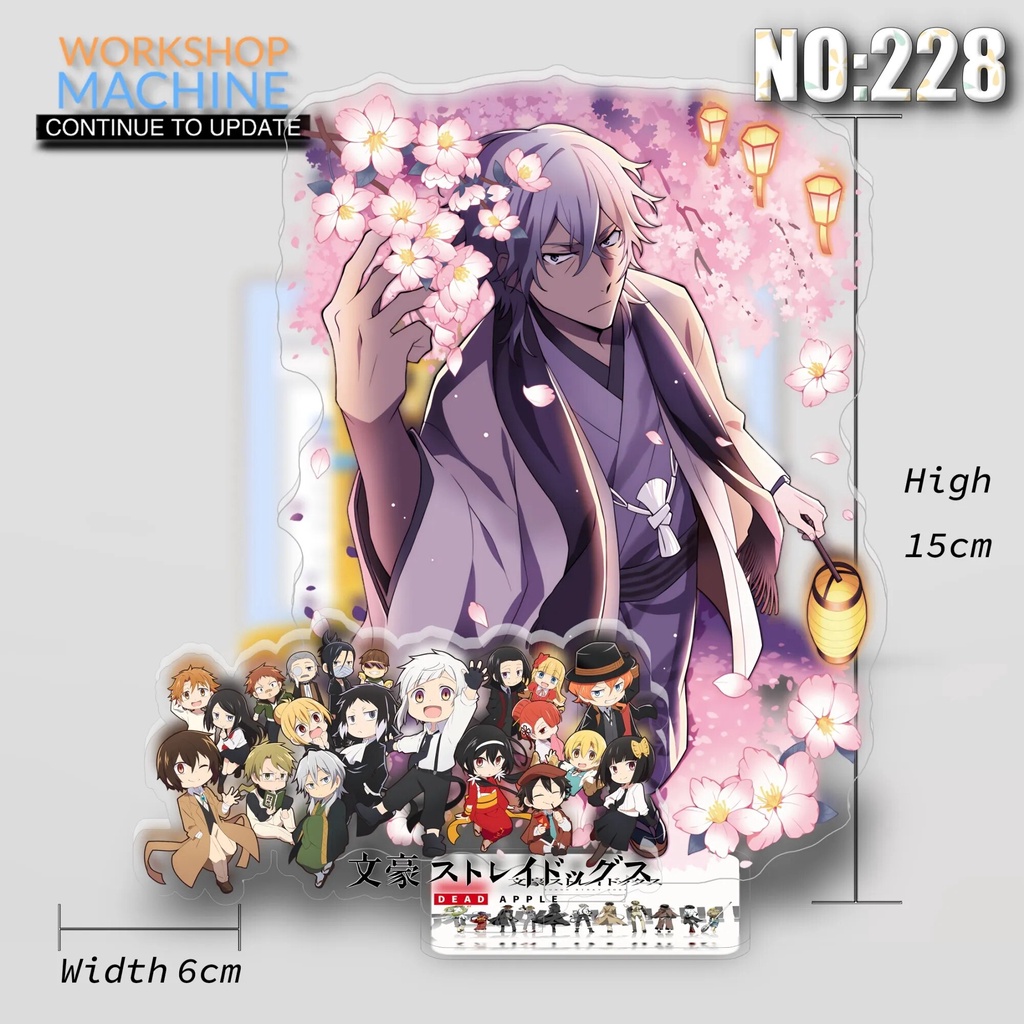 Mô hình Standee Bungo Stray Dogs 3P Anime Atsushi Nakajima Dazai Chuuya 1 Phụ kiện trang trí để bàn góc học tập