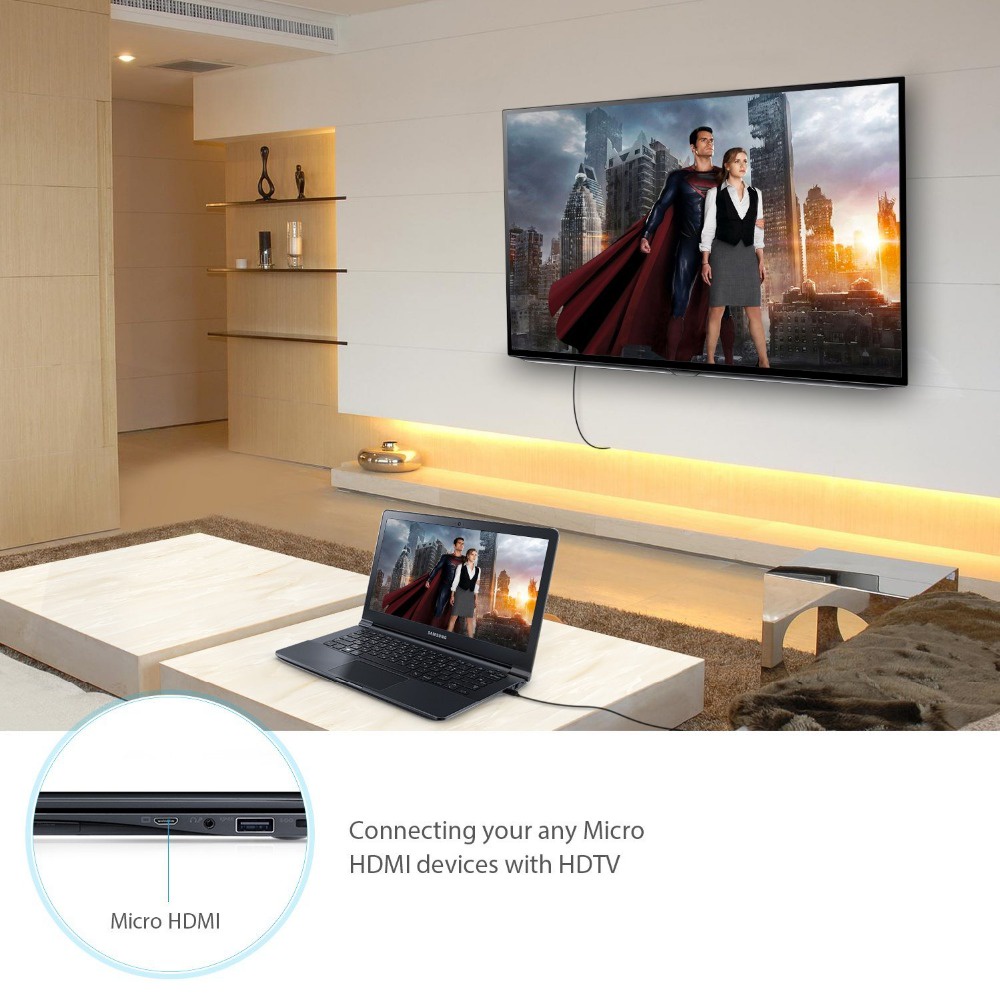 Cáp Chuyển Đổi 1m 1.5m 2m 3m v1.4 hdmi Sang micro hdmi 1080p 1440p Cho hdtv ps3 xbox 3d