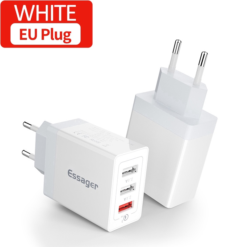 Cục sạc chuyển đổi có chức năng sạc nhanh ESSAGER đa cổng USB 3.0 30W tiện dụng