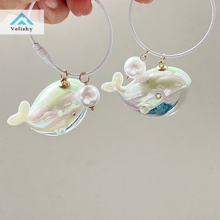 Velishy Cá Voi Dễ Thương Cá Heo Móc Khóa Động Vật Biển Búp Bê Móc Khóa Phụ Kiện Xe Hơi Dành Cho Nam Nữ Cặp Đôi Túi Trang Sức