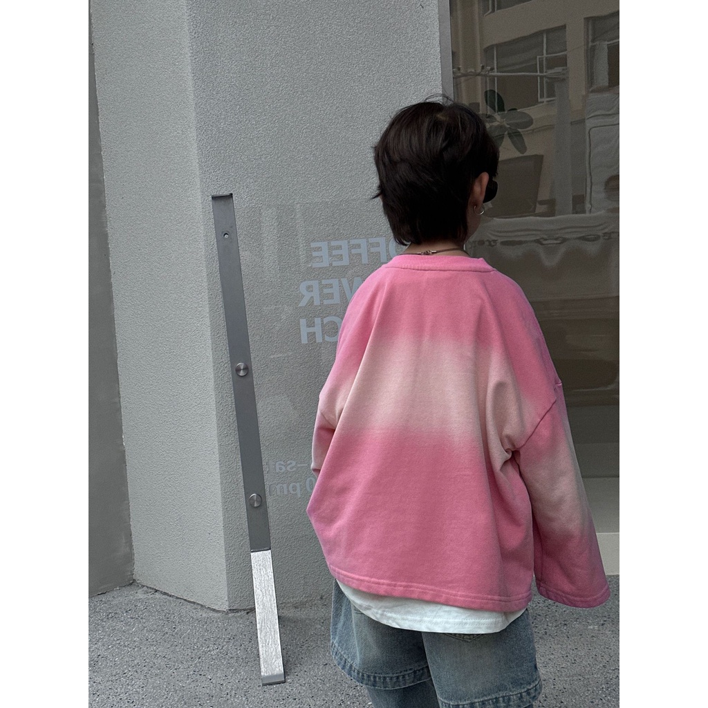 Áo nỉ cho bé AB787 size 90-140 màu hồng omber, thời trang trẻ em phong cách Hàn Quốc