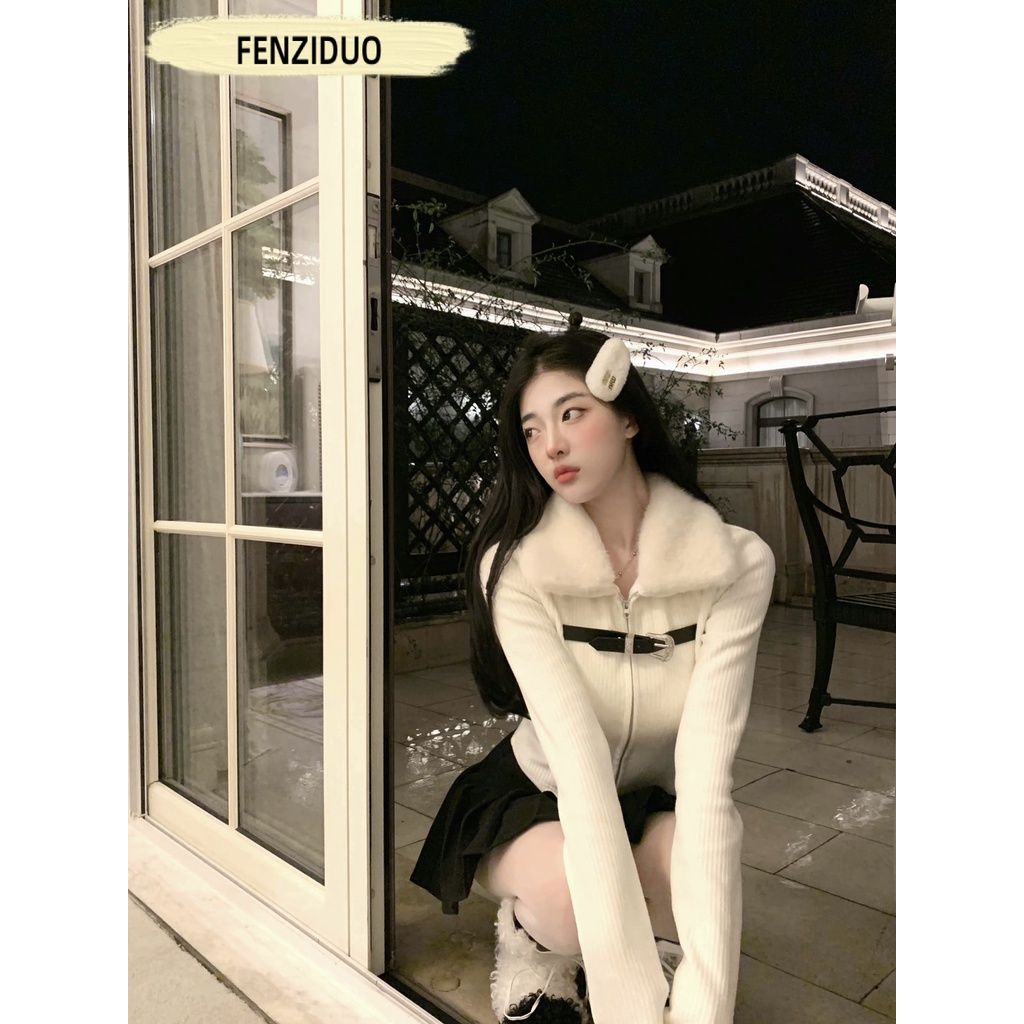 FENZIDUO Áo Len áo khoác cardigan Casual Fashion Hàn Phong hàn quốc WMY23004DP 41Z231008