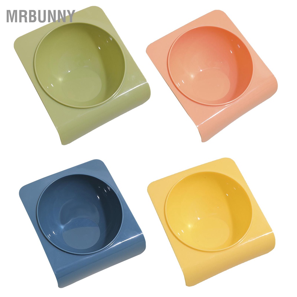Mrbunny Bát đựng thức ăn cho mèo nghiêng kiểu dáng đơn giản Màu sắc tươi mới mịn màng không mùi thú cưng bằng nhựa