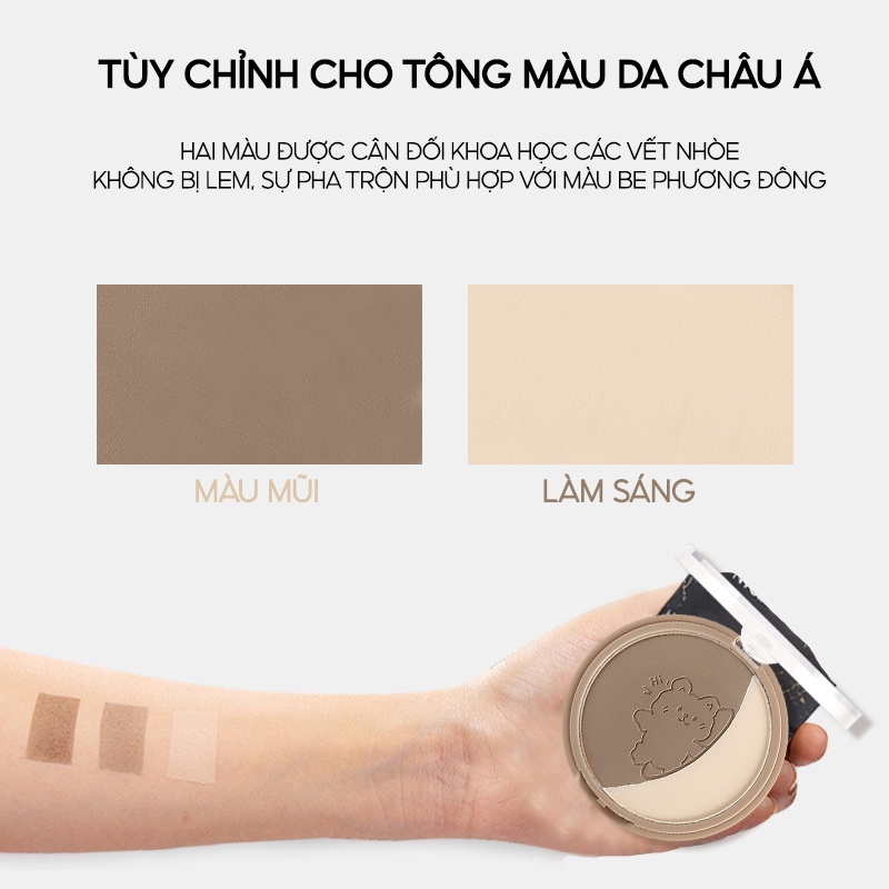 Phấn Tạo Khối Bắt Sáng XIXI 2 Màu Mịn Màng Tạo Hiệu Ứng Tự Nhiên Hài Hòa Dễ Tán Đều Màu 6.8g KUROMI