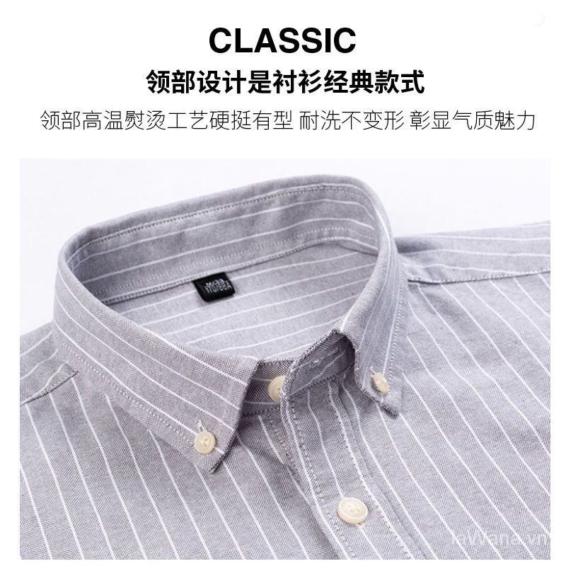 Áo Sơ Mi Tay Dài 100% cotton Thời Trang Cho Đàn Ông Trung Niên