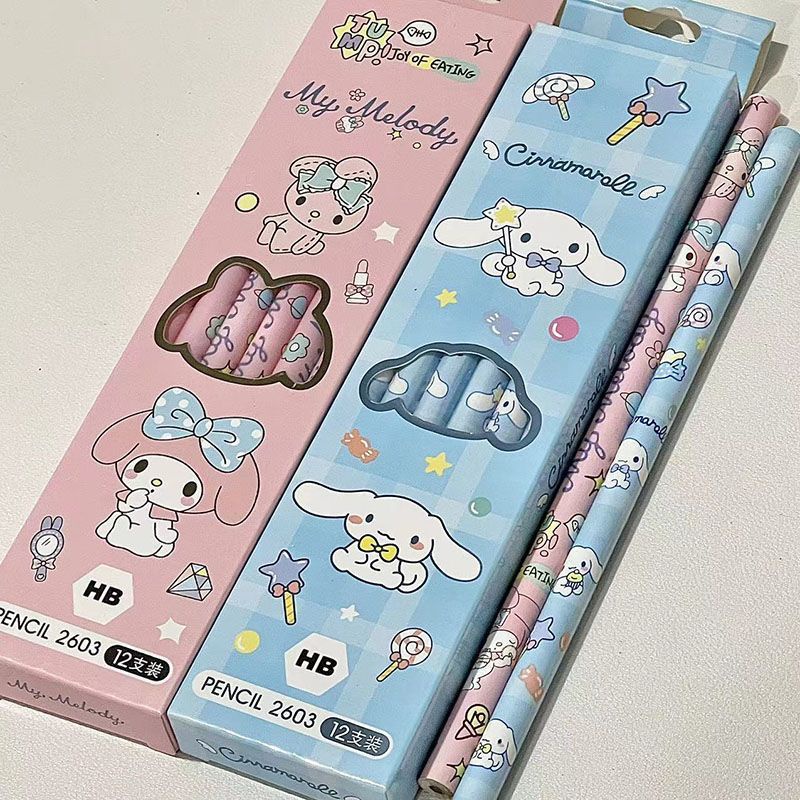 Set 12 Bút Chì Gỗ Hoạt Hình Dễ Thương wj440