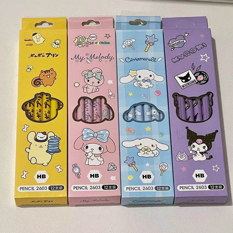 Set 12 Bút Chì Gỗ Hoạt Hình Dễ Thương wj440