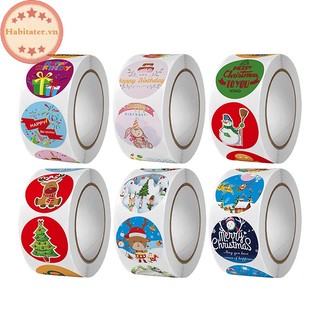 Set 500 miếng dán 2.5cm họa tiết giáng sinh trang trí túi kẹo