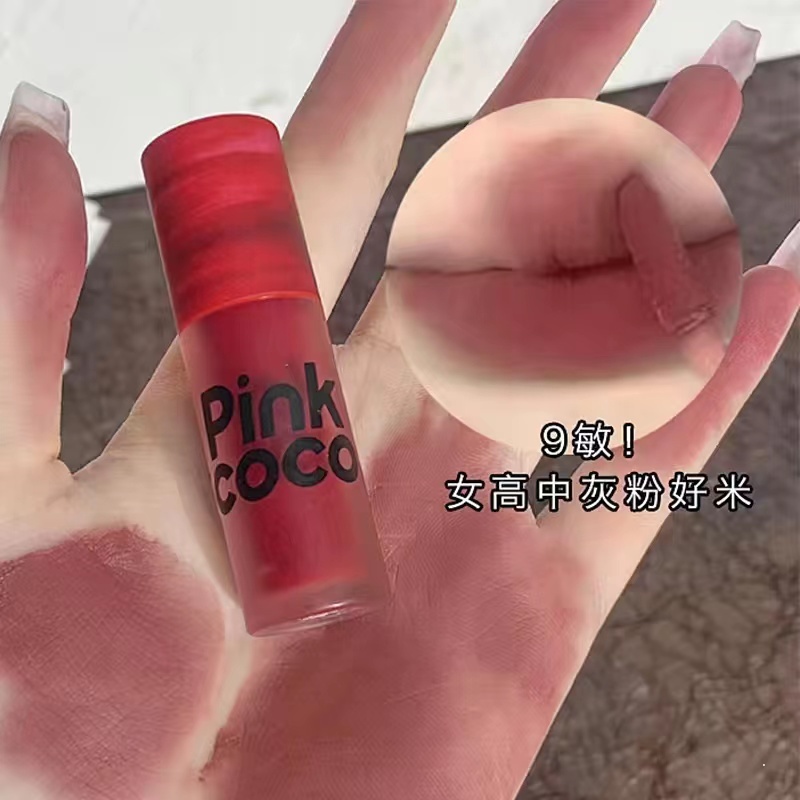 Pink Coco Son Môi Màu Lì Chống Nước Lâu Trôi Không Dễ Dính Cốc Tự Nhiên Hình Hoa Hồng