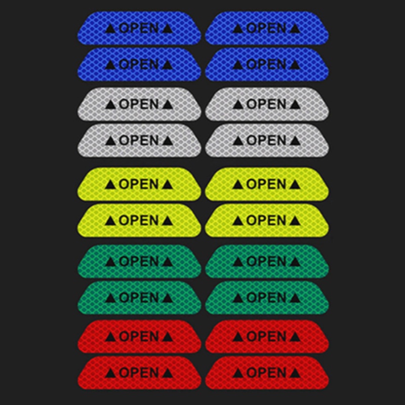 Bộ 4 Miếng Dán Cảnh Báo Mở Cửa Xe Hơi Phản Quang Chuyên Dùng