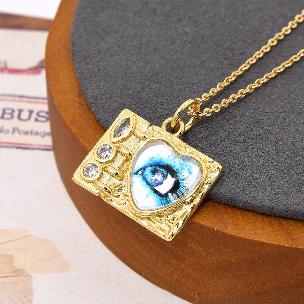 Dây Chuyền Mặt Hình Chữ Nhật Dát Đá zircon Phong Cách Mới Cho Nam Và Nữ