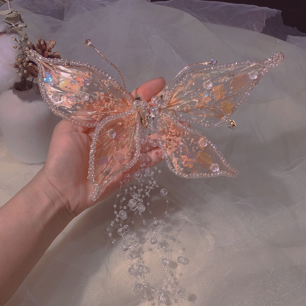 Kẹp Tóc Nơ Đính Cánh Thiên Thần Phong Cách lolita 3d