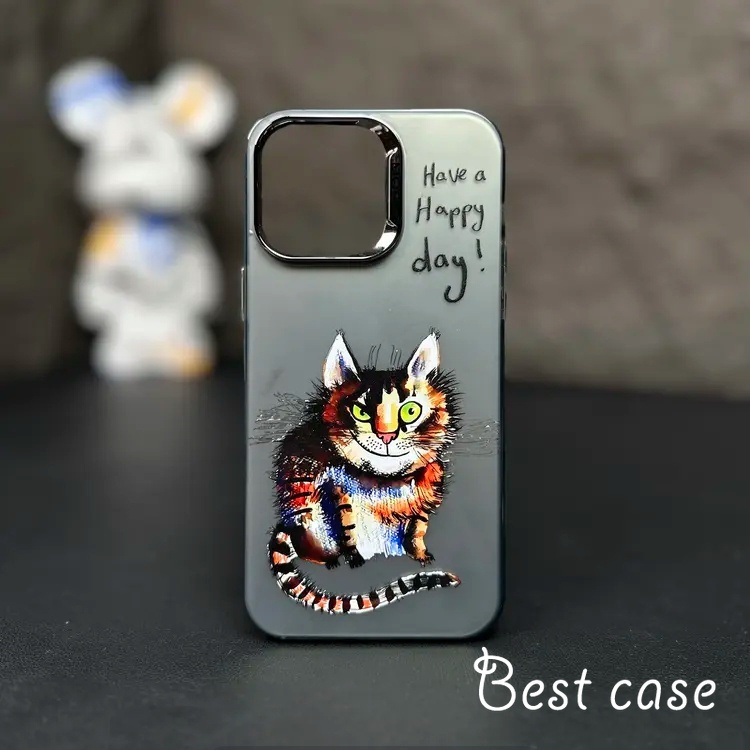 Ốp Điện Thoại Cứng In Hình Mèo Hoạt Hình Cho iphone 15 14 13 12 11 pro max