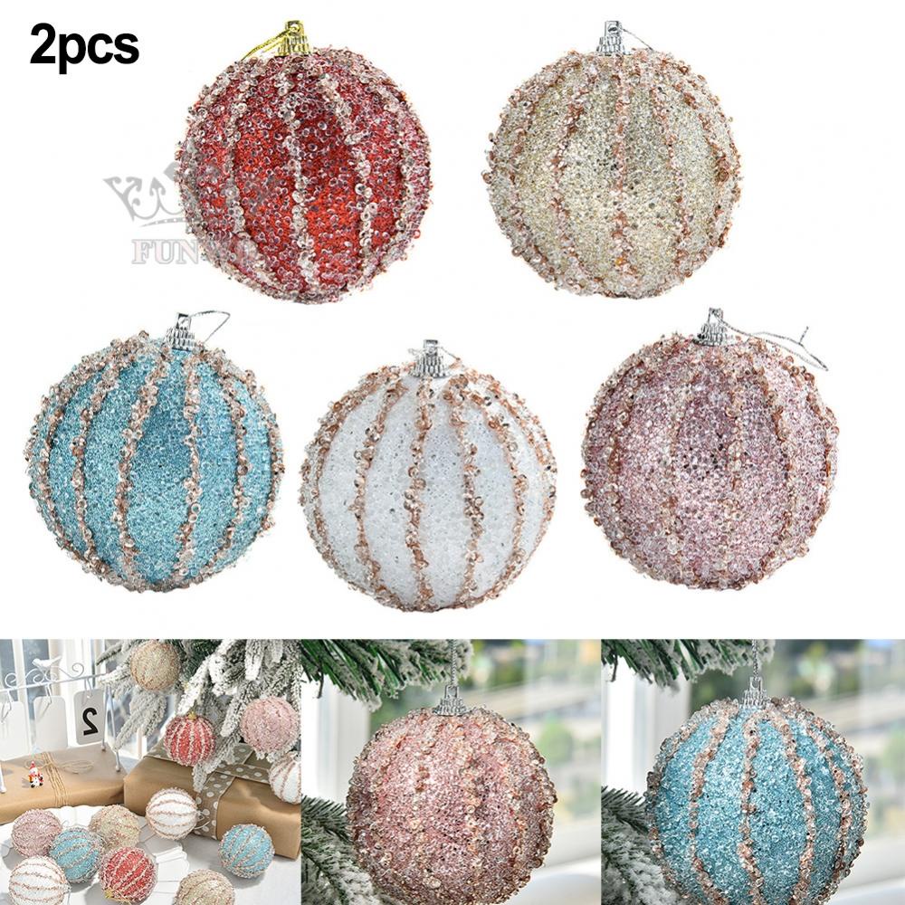 Christmas Balls Christmas Tree Hanging Balls Pendant Pink Red Sequined