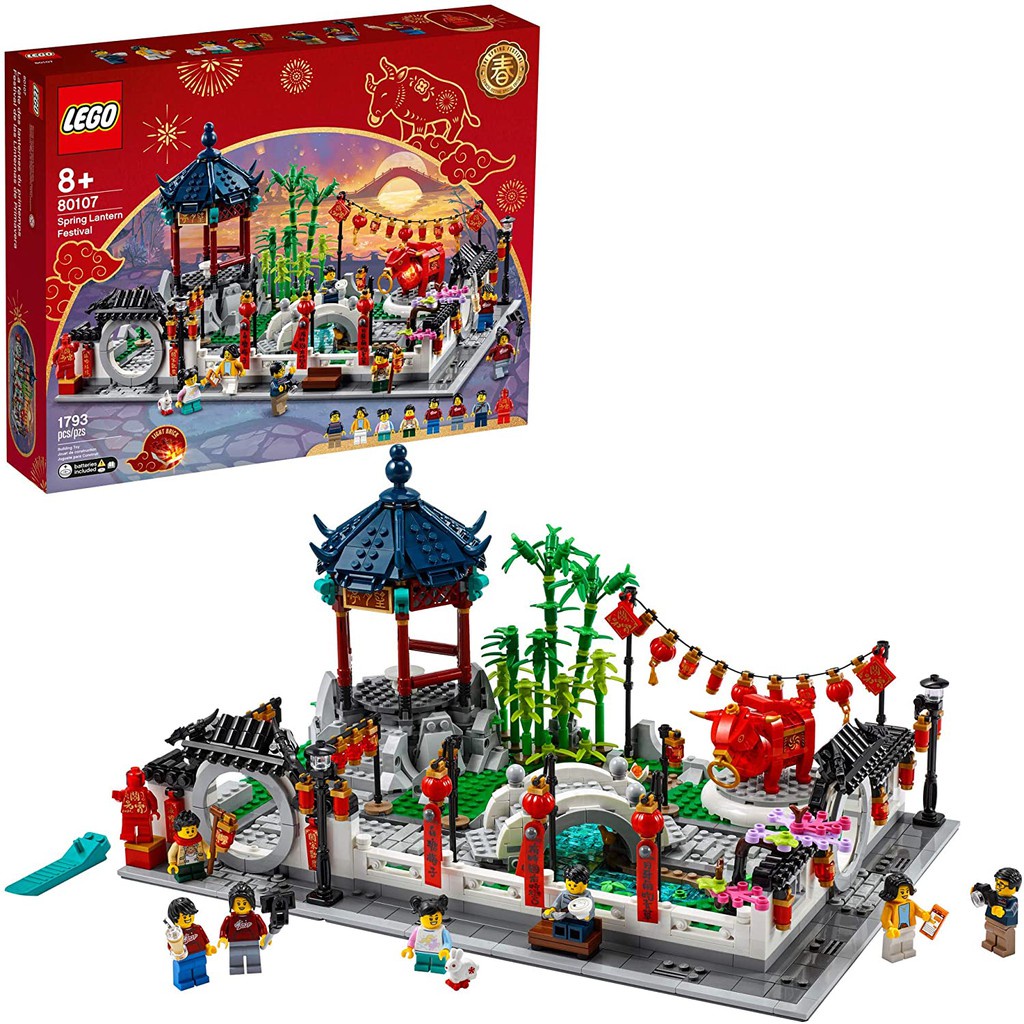 Xả kho Lego 80107 Spring Lantern Festival Building Kit - Lễ hội đèn lồng mùa Xuân  tặng kèm xe