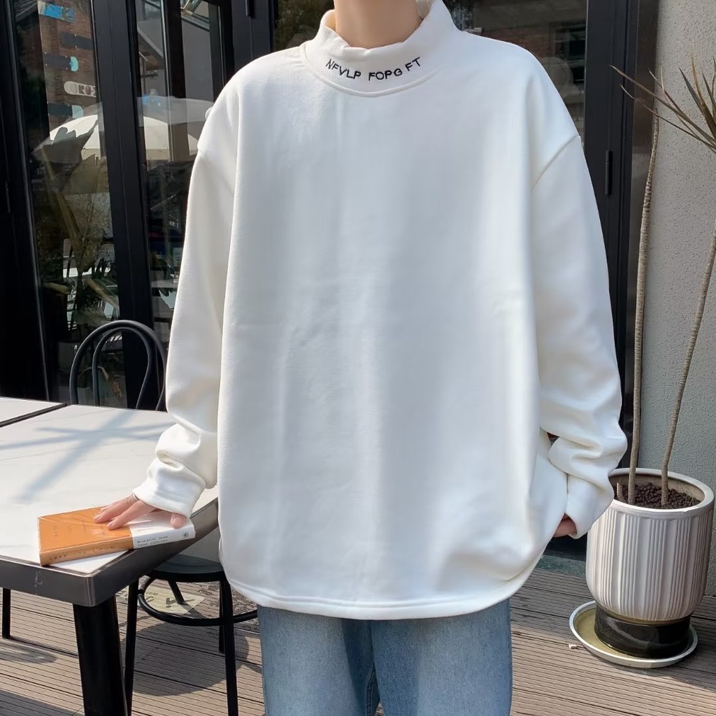 Áo hoodie Tay Dài Cổ Cao Phong Cách Thời Trang Hàn Quốc Cho Nam Giới