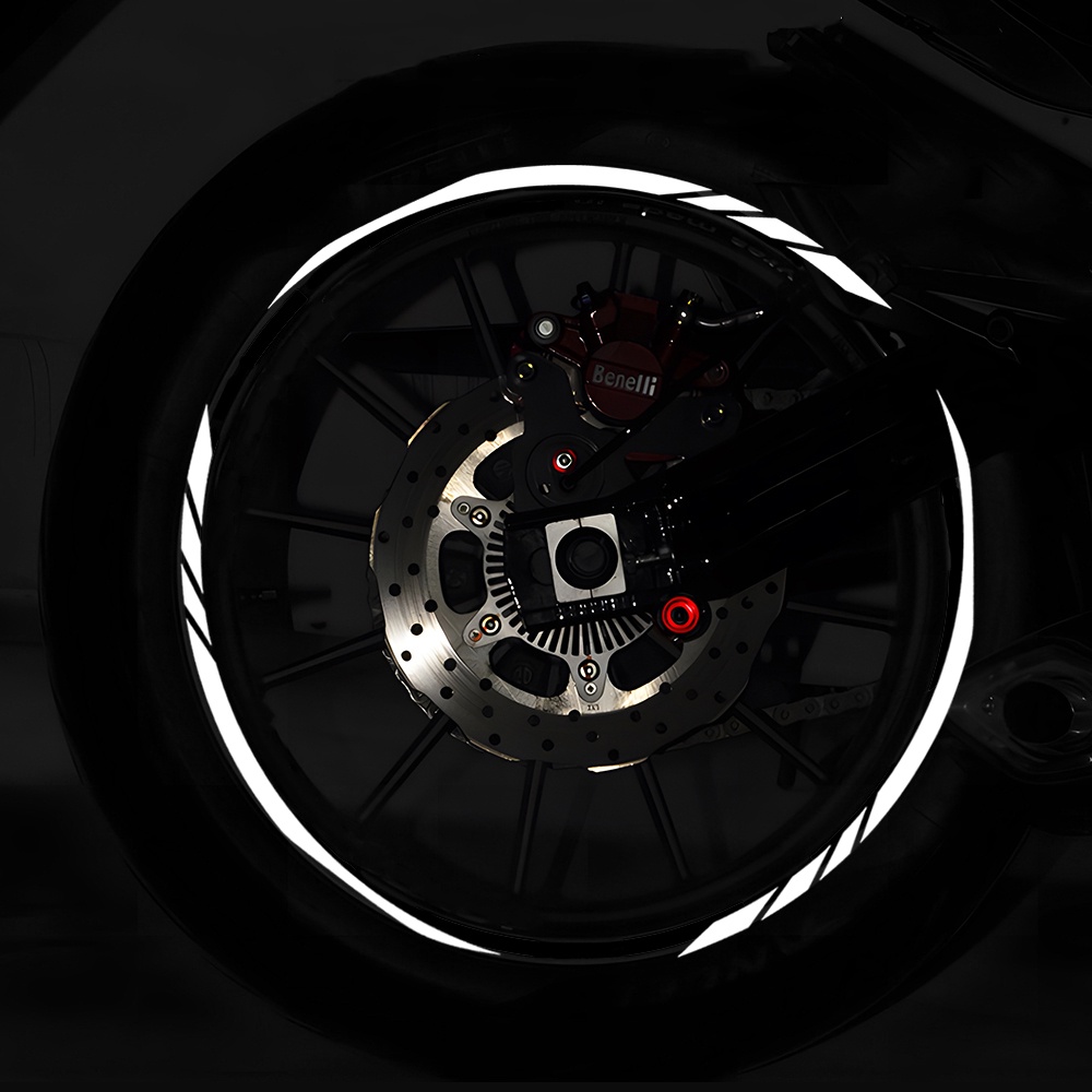 Set 12 Miếng Dán Phản Quang 17 inch Trang Trí Vành Bánh Xe Mô Tô