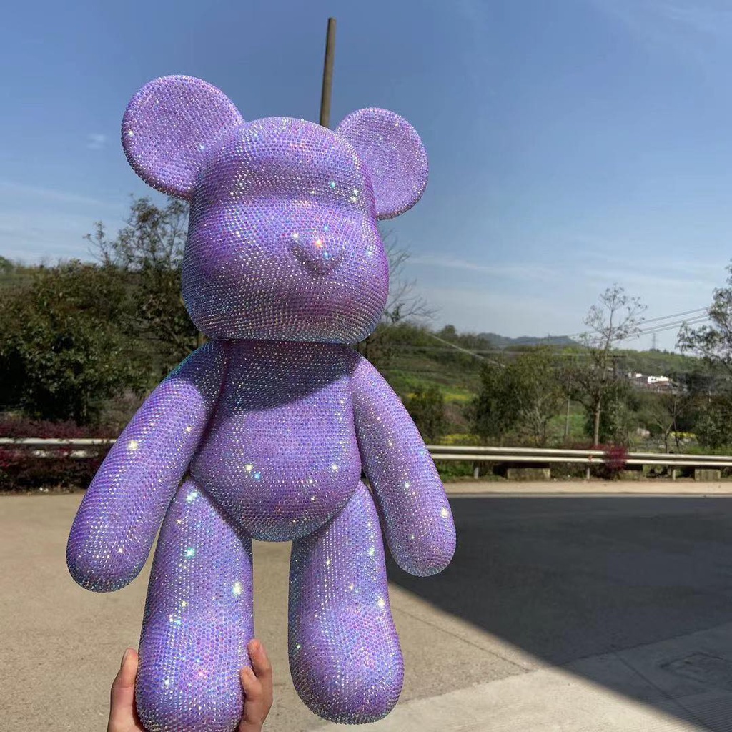 Xả kho Gấu đính đá Bearbrick handmade size 23cm - cao cấp cho mọi lứa tuổi | HÀNG CÓ SẴN tặng kèm xe