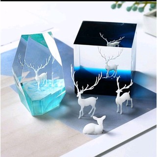 Mô hình hươu trang trí Epoxy resin đủ size