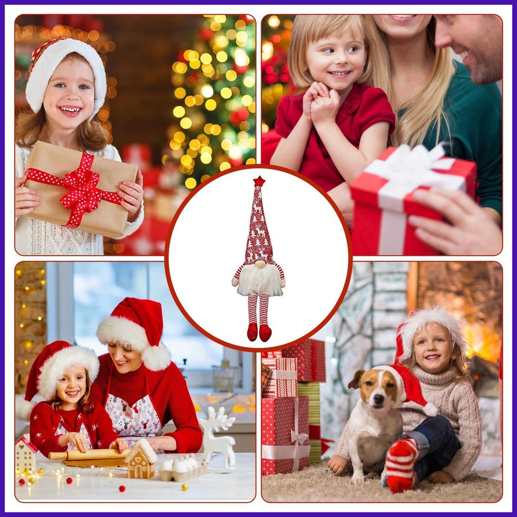 Búp Bê gnome Nhồi Bông Trang Trí Giáng Sinh Phát Sáng Dễ Thương