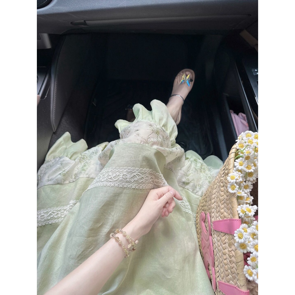 Đầm Dáng Chữ a Cổ Vuông Lưng Cao Phong Cách Thời Trang Hàn Quốc Dành Cho Nữ