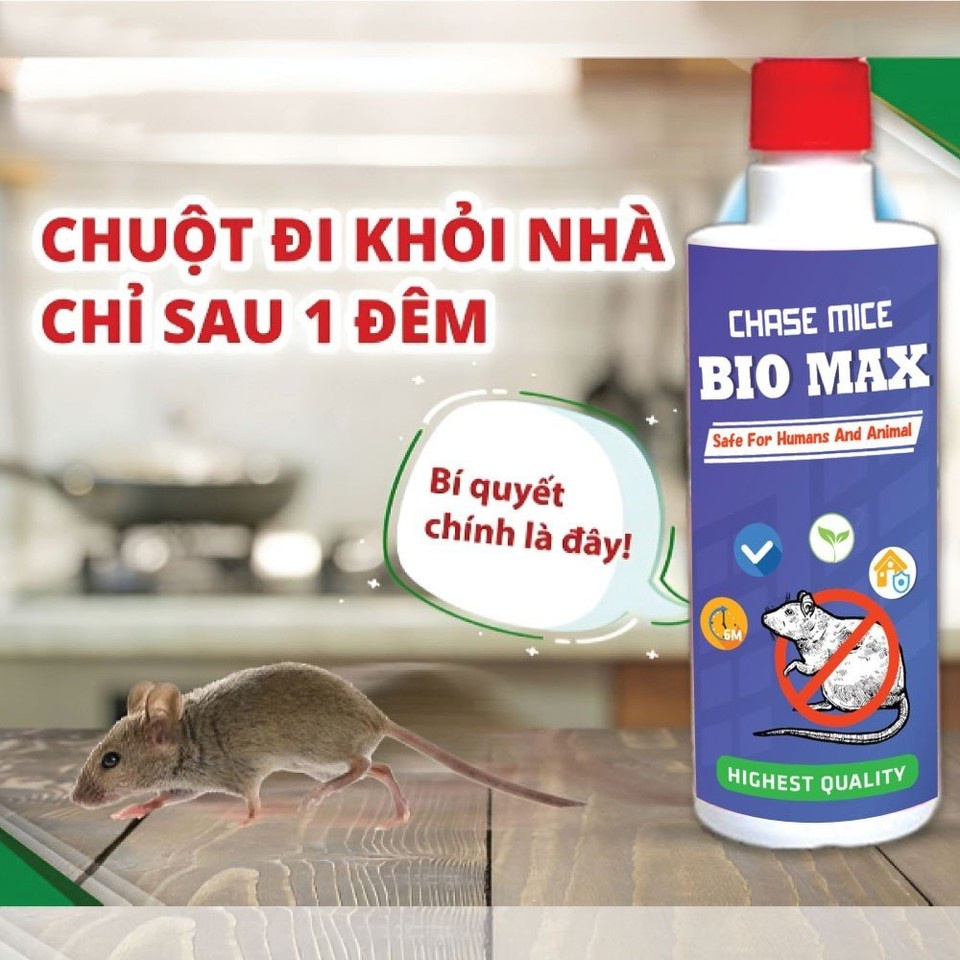 Chai Xịt Đuổi Chuột BIO MAX Cho Xe Hơi, Ô Tô, Trong Nhà Hương Bạc Hà - Xua đuổi chuột hiệu quả,an toàn.