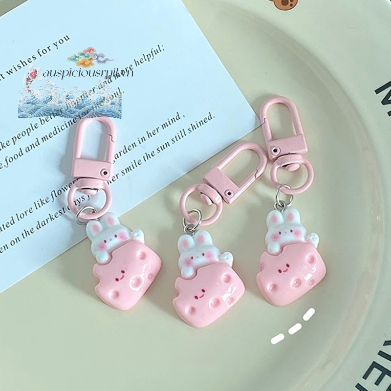 Auspiciousrui1 1 Móc Khóa Hình Thỏ Phô Mai Dễ Thương