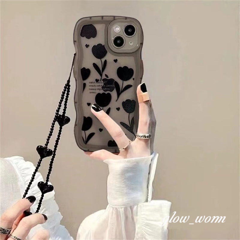 Ốp Điện Thoại Nhiều Màu Sắc Chống Rơi Có Dây Đeo Chuỗi Hạt Trang Trí Cho iphone android Quà Tặng Chống Thất Lạc Đa Năng