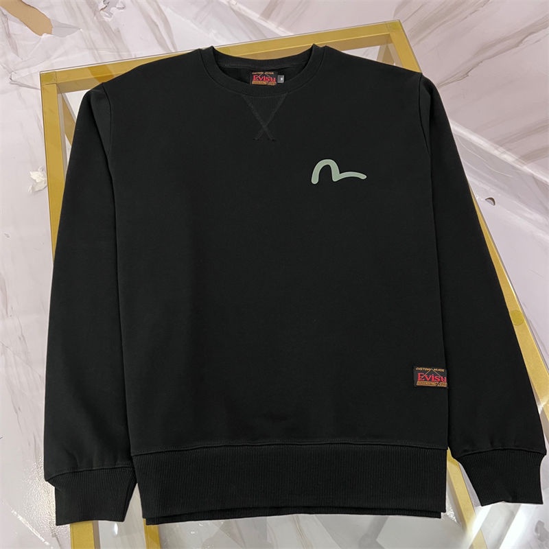 Áo sweater cotton Nguyên Chất Cổ Tròn Tay Dài In logo May Mắn Thời Trang Cho Nam Và Nữ