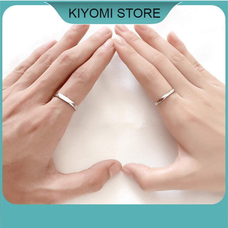 Nhẫn đôi nhẫn cặp nam nữ khắc tên theo yêu cầu freesize không gỉ không phai màu