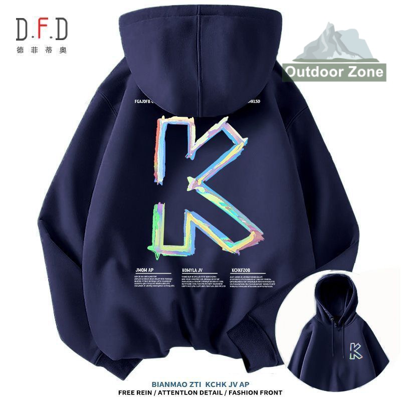 Áo hoodie Màu Đen Thời Trang Thu Đông Cho Cặp Đôi