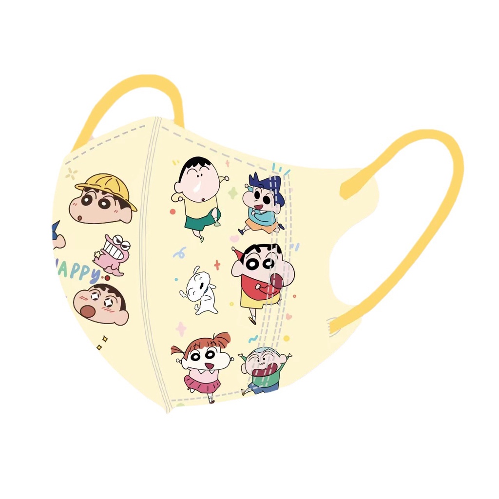 10 / 50 Khẩu Trang 3 Lớp Dùng Một Lần In Hình Cậu Bé Bút Chì shin-chan 3d Dành Cho Trẻ 3-12 Tuổi