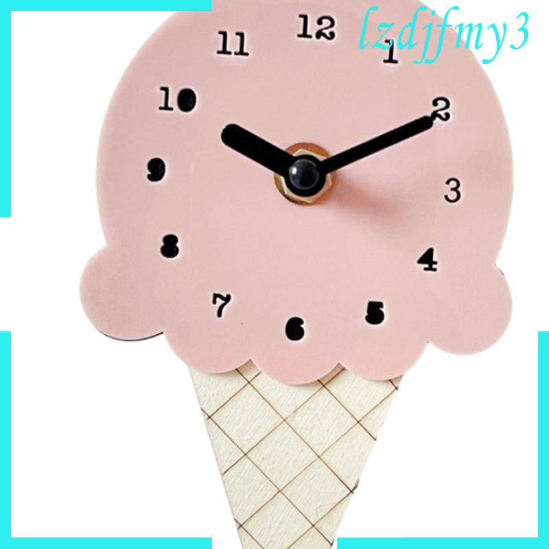 Đồng Hồ Bằng Gỗ Hình Cây Kem Đơn Giản Phong Cách Bắc Âu