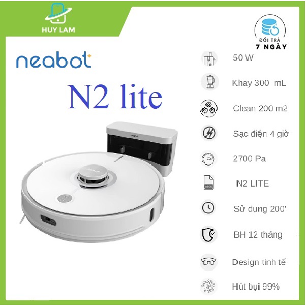 Robot hút bụi lau nhà Neabot N2 lite bản quốc tế chính hãng BH 12 tháng
