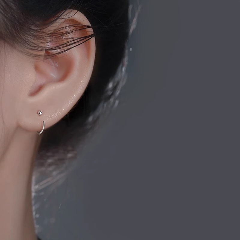 Bông Tai Mạ Bạc 17km Hình Trái Tim / Bướm / Hoa Đính Đá zircon Đơn Giản Thời Trang Cho Nữ