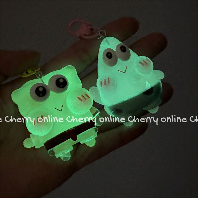 Móc Khóa Hình Dưa Chuột Xốp Vuông Phát Sáng Trong Đêm Dễ Thương