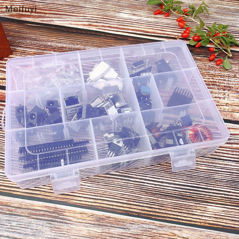 Hộp Nhựa Trong Suốt 10 / 15 / 24 Ngăn Đựng Đá / Trang Sức / Móng Tay Tháo Gỡ Dễ Dàng