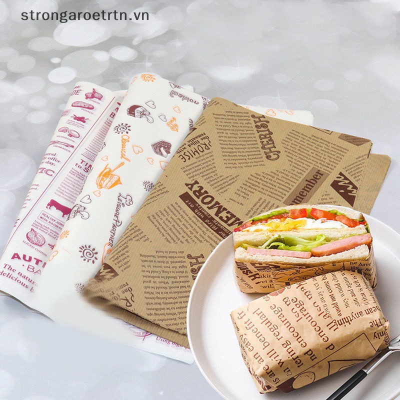 Set 50 Giấy Gói Bánh Mì sandwich Khoai Tây Chiên Chống Dầu