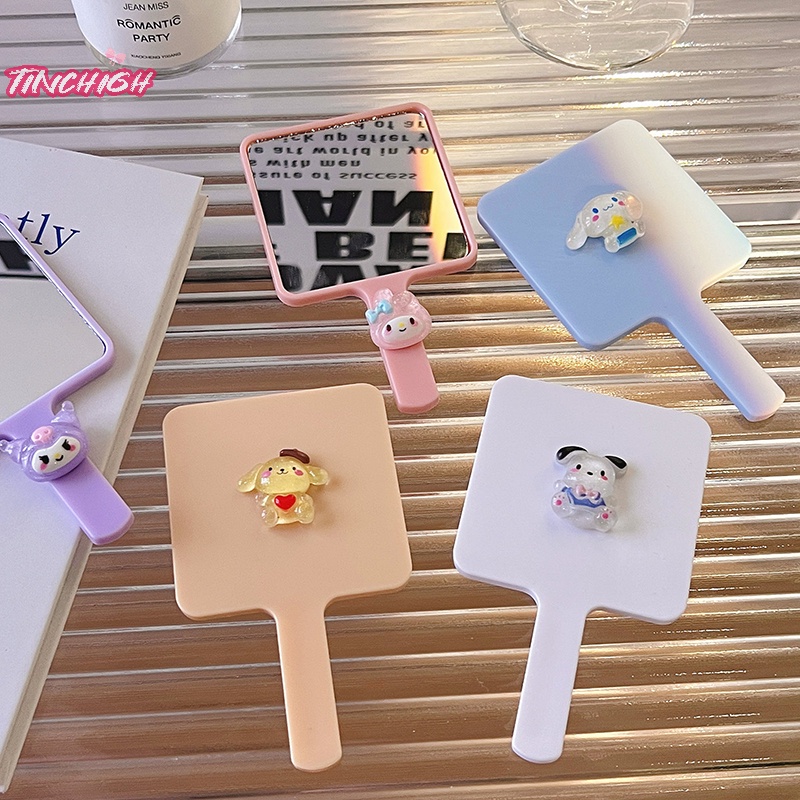 Gương Trang Điểm Cầm Tay Hình Vuông Nhỏ Gọn Họa Tiết Hoạt Hình Dễ Thương Dành Cho Nữ